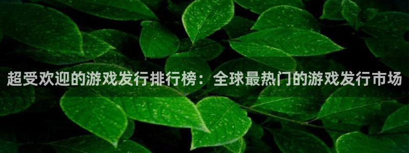 db电竞科技有限公司：超受欢迎的游戏发行排行榜：全球最热门的游戏发行市场